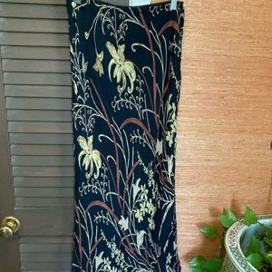 STYLE & CO  34”LONG BROWN/GOLD/BLACK  FLORAL SKIRT
